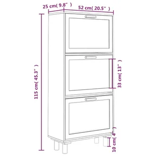 Lumarko Szafka na buty, brązowa, 52x25x115 cm, materiał drewnopochodny - Szafki na buty - miniaturka - grafika 8