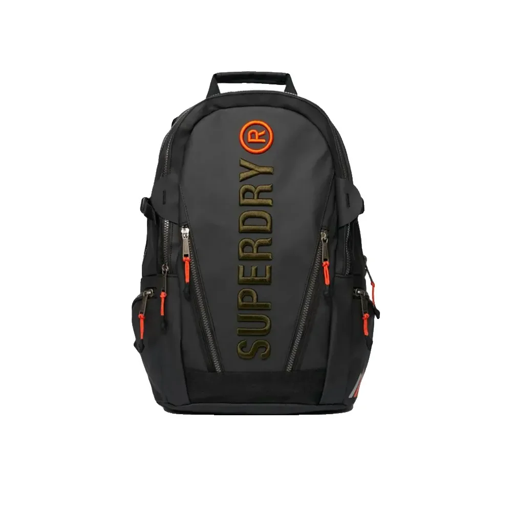 Plecak Superdry tarp mesh czarny z wieloma kieszeniami