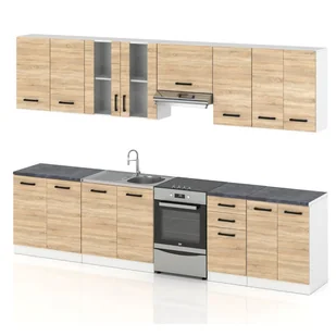Meble kuchenne drewniane kuchnia jowita 3.2m modułowa nowoczesna sonoma - Meble kuchenne Meble kuchenne drewniane kuchnia jowita 3.2m modułowa nowoczesna sonoma - Meble kuchenne - miniaturka - grafika 1