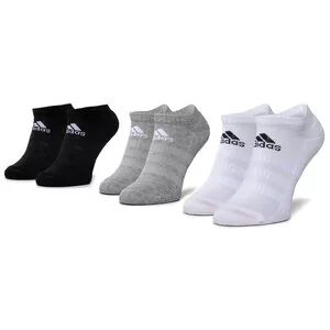 Skarpetki damskie - Adidas Zestaw 3 par niskich skarpet unisex Cush Low 3Pp DZ9383 Mgreyh/White/Black - grafika 1