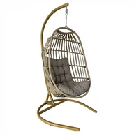 Fotele ogrodowe wiszące - Mirpol Fotel hamakowy Kari beżowy - miniaturka - grafika 1