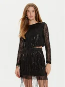 Bluzki damskie - ONLY Bluzka Spacy 15331803 Czarny Cropped Fit - miniaturka - grafika 1