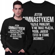 Bluzy męskie - Bluza Dla Gimnastyka Śmieszny Prezent Rozwiązuję Problemy Bluza Męska - miniaturka - grafika 1