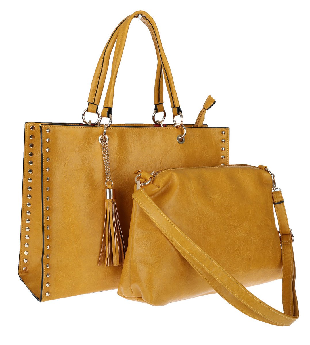 Torebka damska teczka A4 pojemna listonoszka 2w1 duża HJ81121 żółta