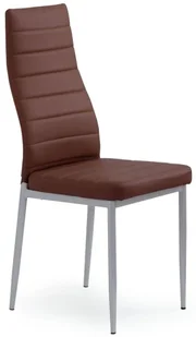 Ciemnobrązowe tapicerowane krzesło z ekoskóry - Zenida - Krzesła Ciemnobrązowe tapicerowane krzesło z ekoskóry - Zenida - Krzesła - miniaturka - grafika 1