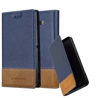 Etui i futerały do telefonów - Etui Cadorabo do Samsung Galaxy A7 2015 w kolorze DARK BLUE BROWN Etui na telefon komórkowy z magnetycznym zamknięciem, funkcją podstawki i miejscem na kartę Etui Etui ochronne Etui z klapką w stylu książki - miniaturka - grafika 1