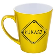 Kubki - Kubek latte złoty z imieniem Łukasz, prezent dla Łukasza, 8 - miniaturka - grafika 1
