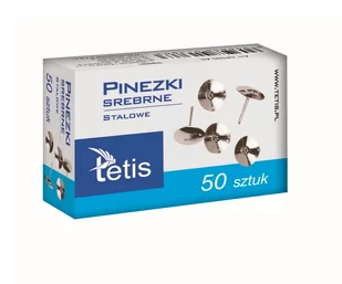 Tetis, Pinezki Srebrne 50 Szt Paczka 10 Sztuk - Pinezki - miniaturka - grafika 1