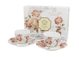 Filiżanki do espresso porcelanowe ze spodkami DUO SECESJA 100 ml 2 szt - Filiżanki - miniaturka - grafika 1