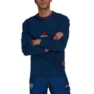 Bluzy męskie - Bluza męska Adidas Arsenal Icon Crew sportowa granatowa dresowaklasyczna bawełniana-M - miniaturka - grafika 1