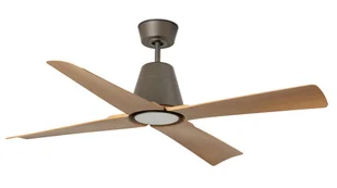 Zewnętrzny energooszczędny wentylator sufitowy z oświetleniem LED i pilotem zdalnego sterowania Typhoon brązowy / klon 130 cm IP44 - Wentylatory sufitowe - miniaturka - grafika 1