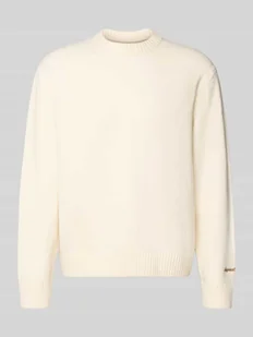 Sweter z dzianiny z wyhaftowanym logo model ‘NORREBRO’ - Swetry męskie - miniaturka - grafika 1