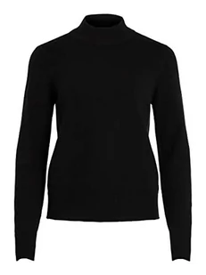 Vila Damski sweter z okrągłym dekoltem L/S Knit TOP-NOOS, czarny, L, czarny, L - Swetry damskie - miniaturka - grafika 1
