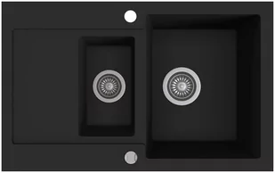 Zlewozmywak granitowy Kernau KGS H 6080 1,5B1D Deep Black - Zlewozmywaki - miniaturka - grafika 1