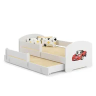 Łóżka dla dzieci i młodzieży - Łóżko podwójne LUK 160x80 Auto z chorągiewką - miniaturka - grafika 1