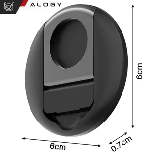 Uchwyt magnetyczny MagSafe Ring na telefon palec Alogy Holder mocowanie boczne do iPhone 14 13 12 do MacBook czarny - Statywy fotograficzne - miniaturka - grafika 1