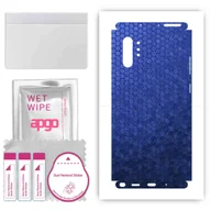 Szkła hartowane na telefon - Folia naklejka skórka strukturalna na TYŁ+BOKI do Samsung Galaxy Note 10+ 5G -  Plaster Miodu Niebieski - apgo SKINS - miniaturka - grafika 1