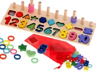 Sortery dla dzieci - Liczydło Drewniane Sorter Cyfry Montessori 3W1 - miniaturka - grafika 1