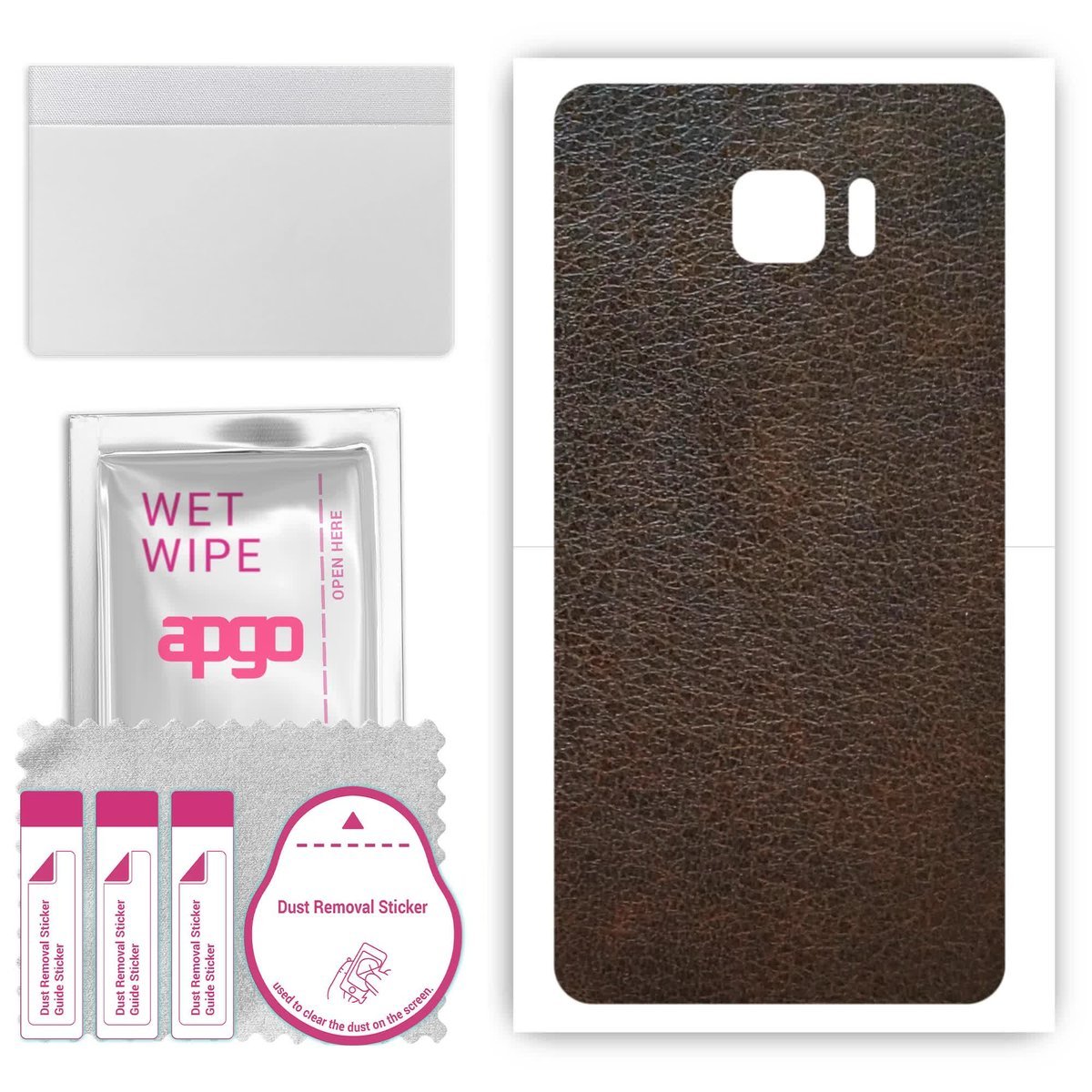 Folia naklejka skórka strukturalna na TYŁ do HTC U Ultra - Skóra Brązowa - apgo SKINS