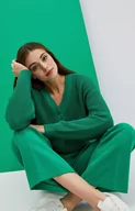 Swetry damskie - Krótki kardigan w kolorze zielonym zapinany na guziki 4000, Kolor zielony, Rozmiar XS, Moodo - Primodo.com - miniaturka - grafika 1