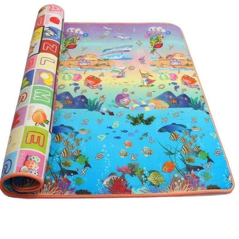 MATA DZIECIĘCA PIANKOWA 200x180x0,8 CM – DWUSTRONNA EDUKACYJNA ALFABET I OCEAN