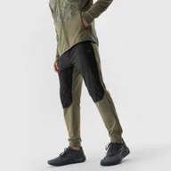 Spodnie sportowe męskie - Męskie spodnie do biegania 4F 4FRAW23TFTRM518 -  khaki - miniaturka - grafika 1