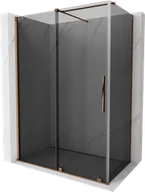 Kabiny prysznicowe - Mexen Velar kabina prysznicowa rozsuwana 140x85 cm, grafit, różowe złoto - 871-140-085-41-60 - miniaturka - grafika 1