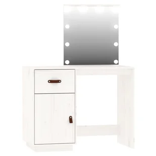 Lumarko Toaletka z LED, vit, lite drewno sosnowe - Toaletki - miniaturka - grafika 9