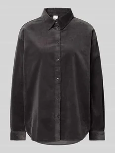 Bluzka sztruksowa o kroju regular fit z wykładanym kołnierzem model ‘CORDA’ - Koszule damskie - miniaturka - grafika 1