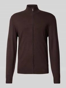 Kurtka o kroju slim fit z dzianiny z mieszanki wiskozy z zamkiem błyskawicznym - Swetry męskie - miniaturka - grafika 1