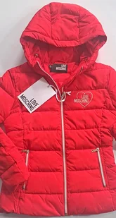 LOVE MOSCHINO KURTKA DAMSKA R. S KRÓTKA CZERWONA KAPTUR ZAMEK - Kurtki damskie - miniaturka - grafika 1