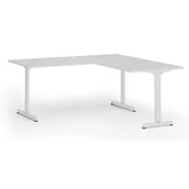 Biurka - Biurko PRIMO BETA L, 1800 x 1800 mm, podstawa biała, biały - miniaturka - grafika 1