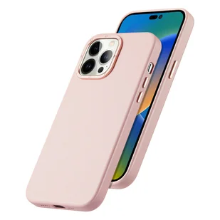 Dux Ducis Grit skórzane etui do iPhone 14 Pro elegancki pokrowiec ze sztucznej skóry (kompatybilne z MagSafe) różowy - Etui i futerały do telefonów - miniaturka - grafika 2