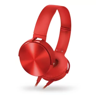 FREESTYLE STEREO HEADPHONES WITH MIC SŁUCHAWKI PRZEWODOWE Z MIKROFONEM EXTRA BASS MOVE RED [45711] - Słuchawki - miniaturka - grafika 2