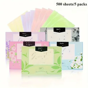 TEMU 500 Sztuk (5 Opakowań) – Wzmocnione Papierki Absorbujące Tłuszcz, Bez Pozostawiania Śladów, Matowe Wykończenie – Dla Wszystkich Typów Cera - Pozostałe akcesoria kosmetyczne - miniaturka - grafika 1