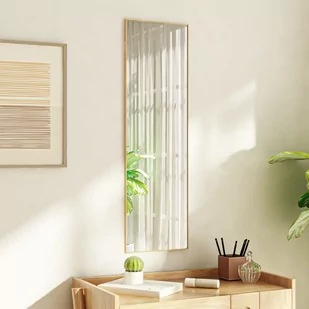 vidaXL Lustro na drzwi, złote, 30x100 cm, szkło i aluminium - Lustra - miniaturka - grafika 1