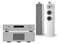 Zestawy stereo - Rotel RC-1572 MkII (srebrny) + RB-1582 MkII (srebrny) + Node (biały) + 703 S3 (mokka) - miniaturka - grafika 1