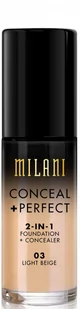 MILANI MILANI - CONCEAL + PERFECT - 2-IN-1 FOUNDATION+CONCEALER - Podkład kryjący do twarzy - 03 LIGHT BEIGE MILPDTW-DOTW-02 - Podkłady do twarzy - miniaturka - grafika 1