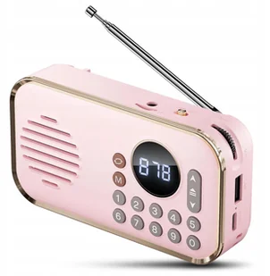 GŁOŚNIK PRZENOŚNY BEZPRZEWODOWY BLUETOOTH RADIO FM USB AUX MP3 RÓŻOWY - Głośniki przenośne - miniaturka - grafika 1