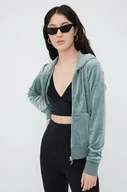 Bluzy damskie - Juicy Couture bluza damska kolor zielony z kapturem gładka - miniaturka - grafika 1