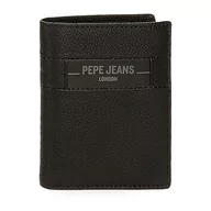 Portfele - Pepe Jeans Checkbox Portfel pionowy z portmonetką Czarny 8,5x10,5x1 cms Skóra, czarny, Talla única, Portfolio pionowe z toreb - miniaturka - grafika 1