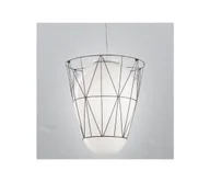Lampy sufitowe - SIRU - Żyrandol na lince SEGNI 1xE27/60W/230V czarny/biały szkło weneckie - miniaturka - grafika 1