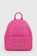 Plecaki - Love Moschino plecak damski kolor różowy mały gładki - miniaturka - grafika 1
