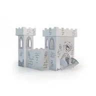 Kolorowanki, wyklejanki - Zamek z kartonu tektury kolorowanka 3D XS Tekturaki - miniaturka - grafika 1