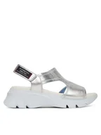 Sandały damskie - Hispanitas Sandały Dakar HV254010 Srebrny - miniaturka - grafika 1