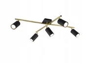 Lampy sufitowe - Marley lampa sufitowa spot 5-punktowa czarna/złota - miniaturka - grafika 1