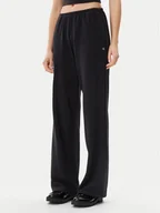 Spodnie sportowe damskie - Calvin Klein Jeans Spodnie dresowe J20J225537 Czarny Straight Fit - miniaturka - grafika 1