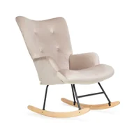Fotele - Fotel B2 MOSS PLUS 2w1 z wymiennymi nogami welurowy beżowy 70x95cm HOMLA - miniaturka - grafika 1