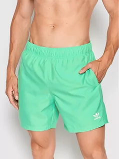 Kąpielówki męskie - adidas Szorty kąpielowe adicolor Essentials Trefoil HE9422 Zielony Regular Fit - grafika 1