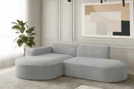 Narożniki - Sofa w kształcie L narożnik MODENA tkanina Ascot jasnoszary lewy - miniaturka - grafika 1